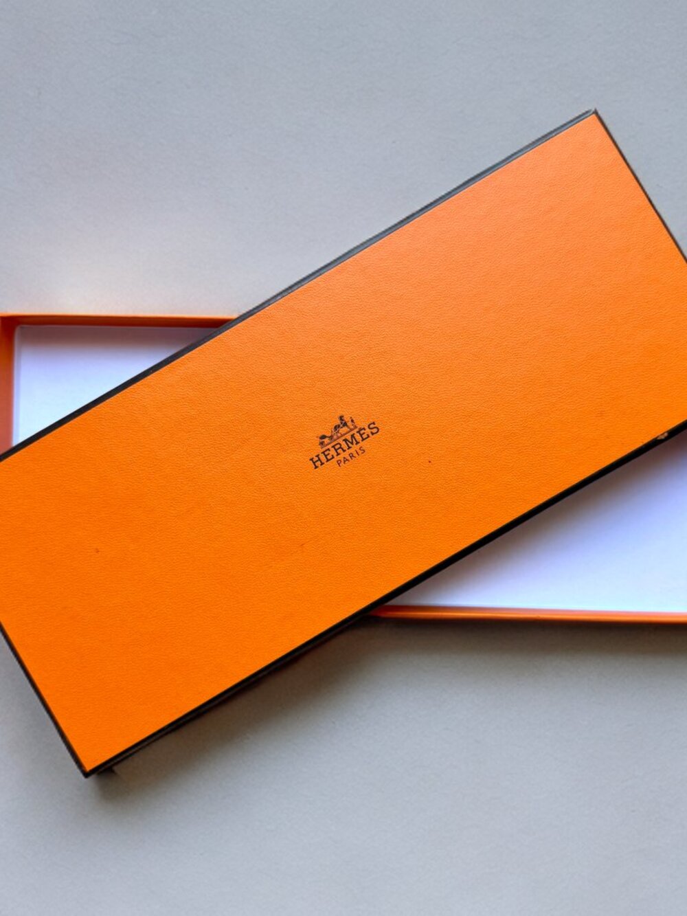 Hermes Orange Long Accessory Empty Gift Box 4.25" x 10" x 1"
